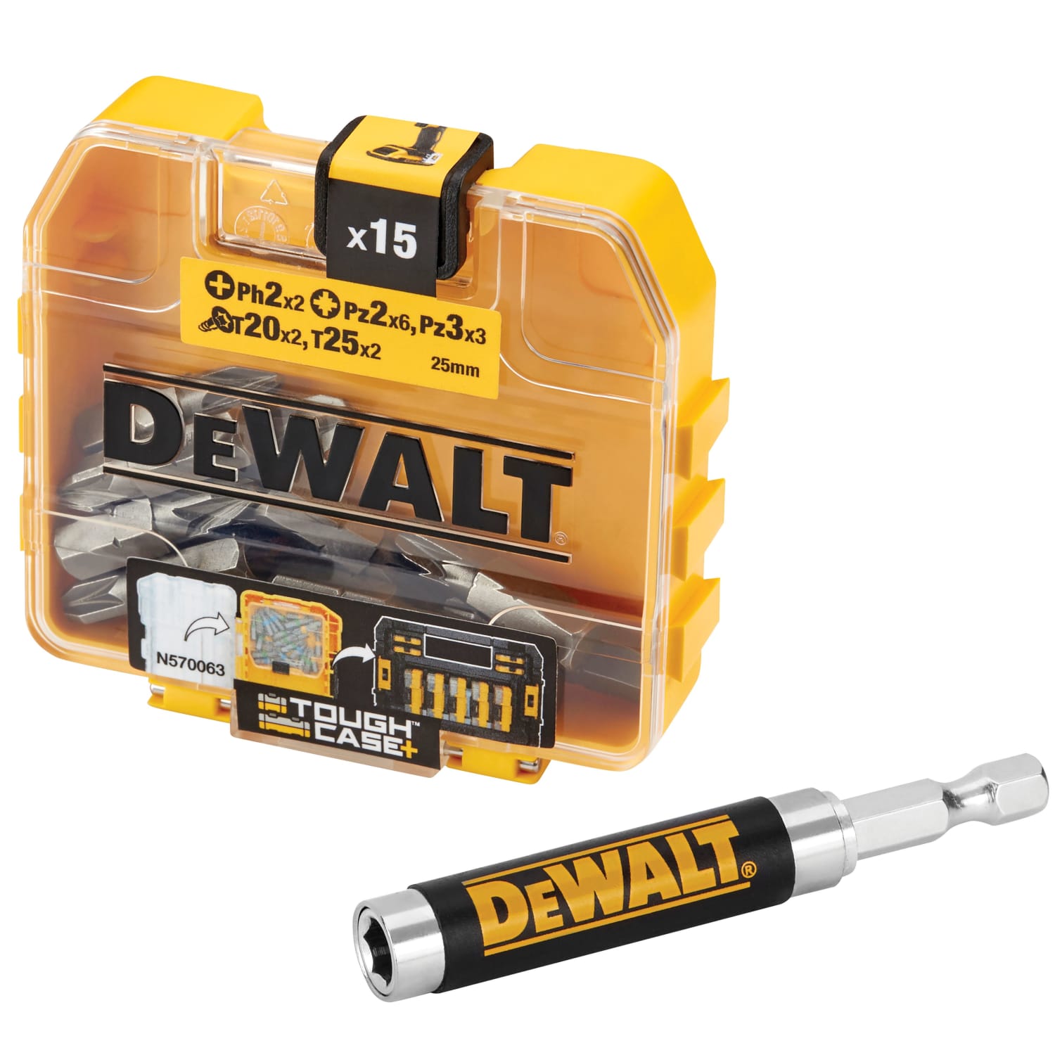 DeWalt DT71511-QZ Mágneses bitadapter vezetővel. 8 mm. 1/4" + bitek