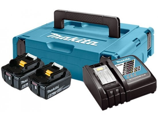 Makita 2 x BL1860B + DC18RC 198116-4