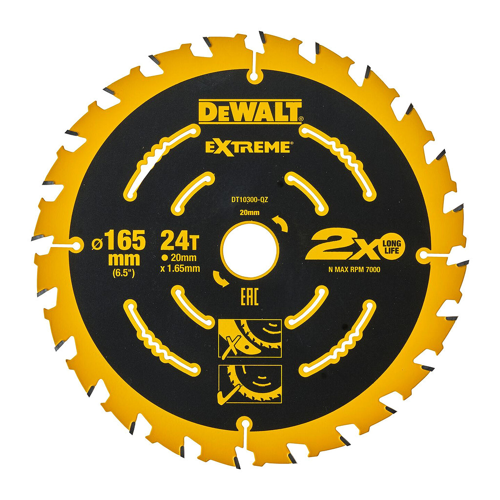 DeWALT DT10300 EXTREME fűrészlap. 165 x 20 mm. 24 fogú