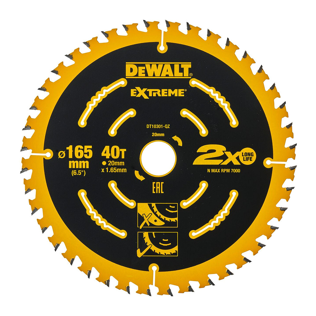 DeWALT DT10301 EXTREME fűrészlap. 165 x 20 mm. 40 fogú