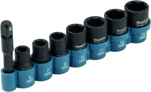 Makita 1/4"-os dugókulcs készlet 8 darabos E-12289