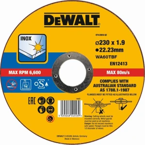 DeWALT DT43909 Vágókorong rozsdamentes acélhoz 230×1.9 mm