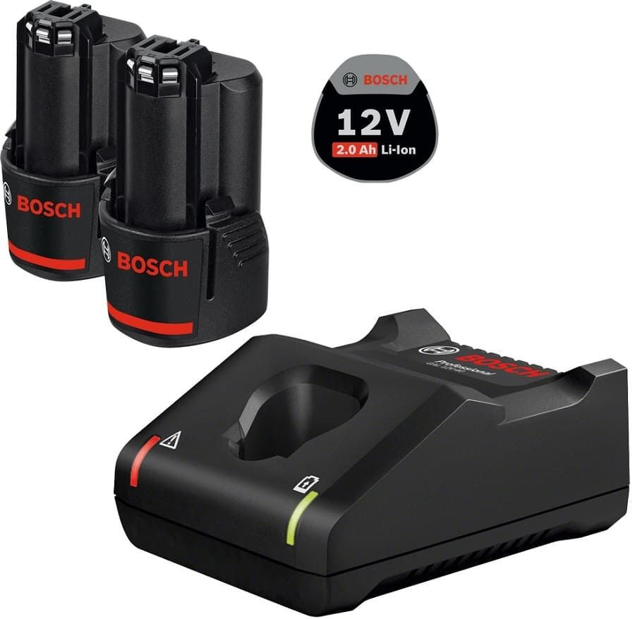 BOSCH GAL 12V-40 + 2x GBA 12V 2.0Ah 1.600.A01.9R8